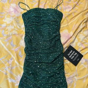 Lulu's Sparkling Green Mini Dress